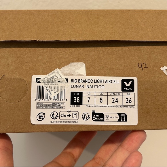 VEJA RIO BRANCO AIRCELL LUNAR NAUTICO Light Sneakers, Size 7, New in Box - Picture 9 of 9